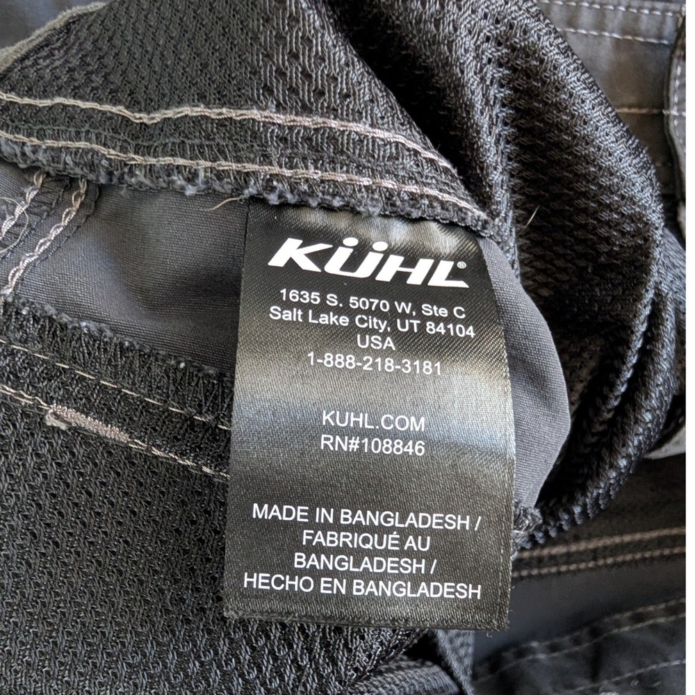 Kuhl Mens Charcoal Gray Nylon Blend Stretch Hiking Cargo Shorts Sz 35 - Picture 7 of 10